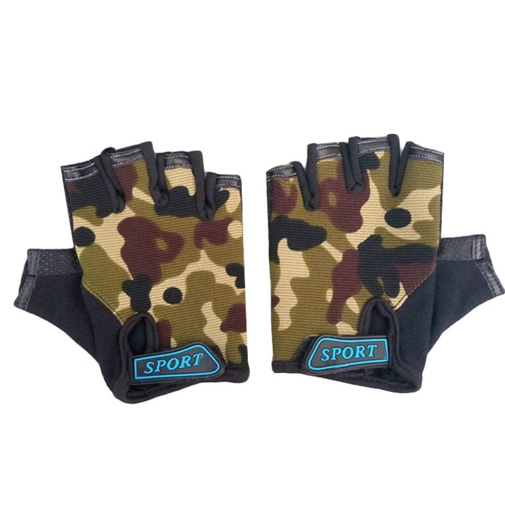 Children's Outdoor Half Finger, Summer Cycling Sports Mountain Bike Dead Fly Handle Short Finger Non-slip Gloves