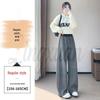 2026 Autumn/Winter Women's High Waist Loose Casual Sweatpants, Plus Velvet Wide Leg Cropped Pants.