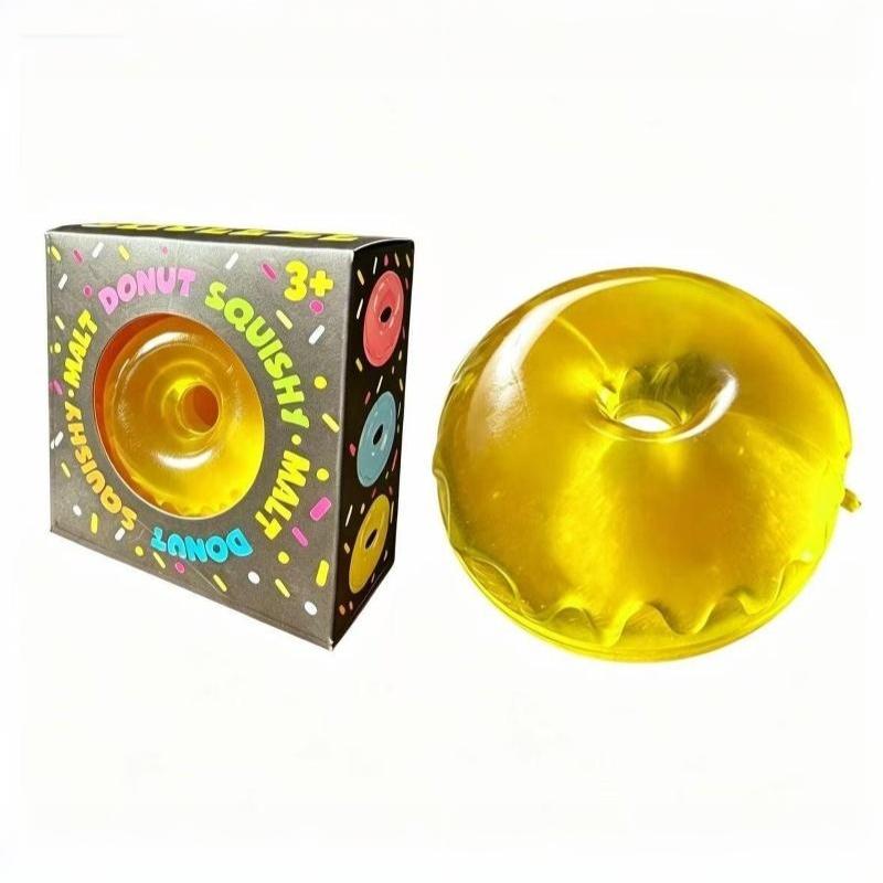 Shapeable Ultra Clear Maltose Donut Stress Ball Toy Slow Rebound Stress Relief Fidget Toy For Anxiety Stress Reliever