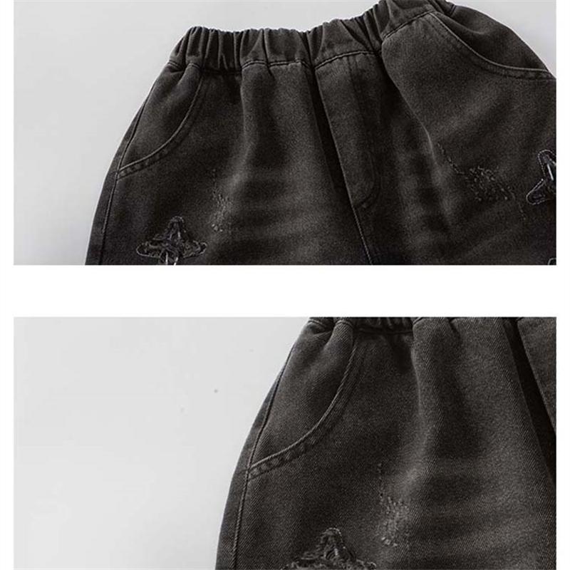Arrivo Estivo Moda Ragazzi Pantaloncini di Jeans con Fantasia a Stelle Jeans Corti Casual per Bambini Bambini 5-14 Anni