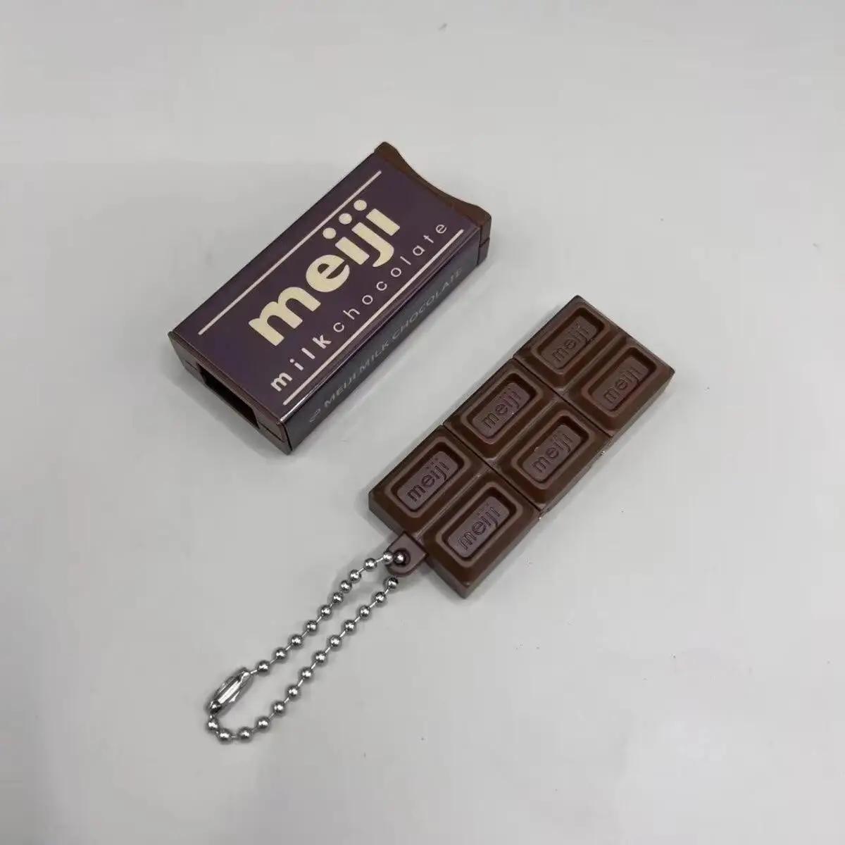 

Bandai Japanese Style Simulated Meiji Chocolate Fidget Toy Stress Relief Keychain Bendable Snap Pendant Creative Gifts toys чёрный