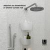 Umbra BASK SHOWER Hanging Shower No Drilling Bathroom 2022360670 CADDY, 3-Tier Rack, Required, Storage, Drainer, Clean, White/Nickel,
