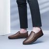 Spring and Autumn British Men Leather Shoes Flat Casual Loafers Youth All-match Lazy Shoes Best Men Shoes