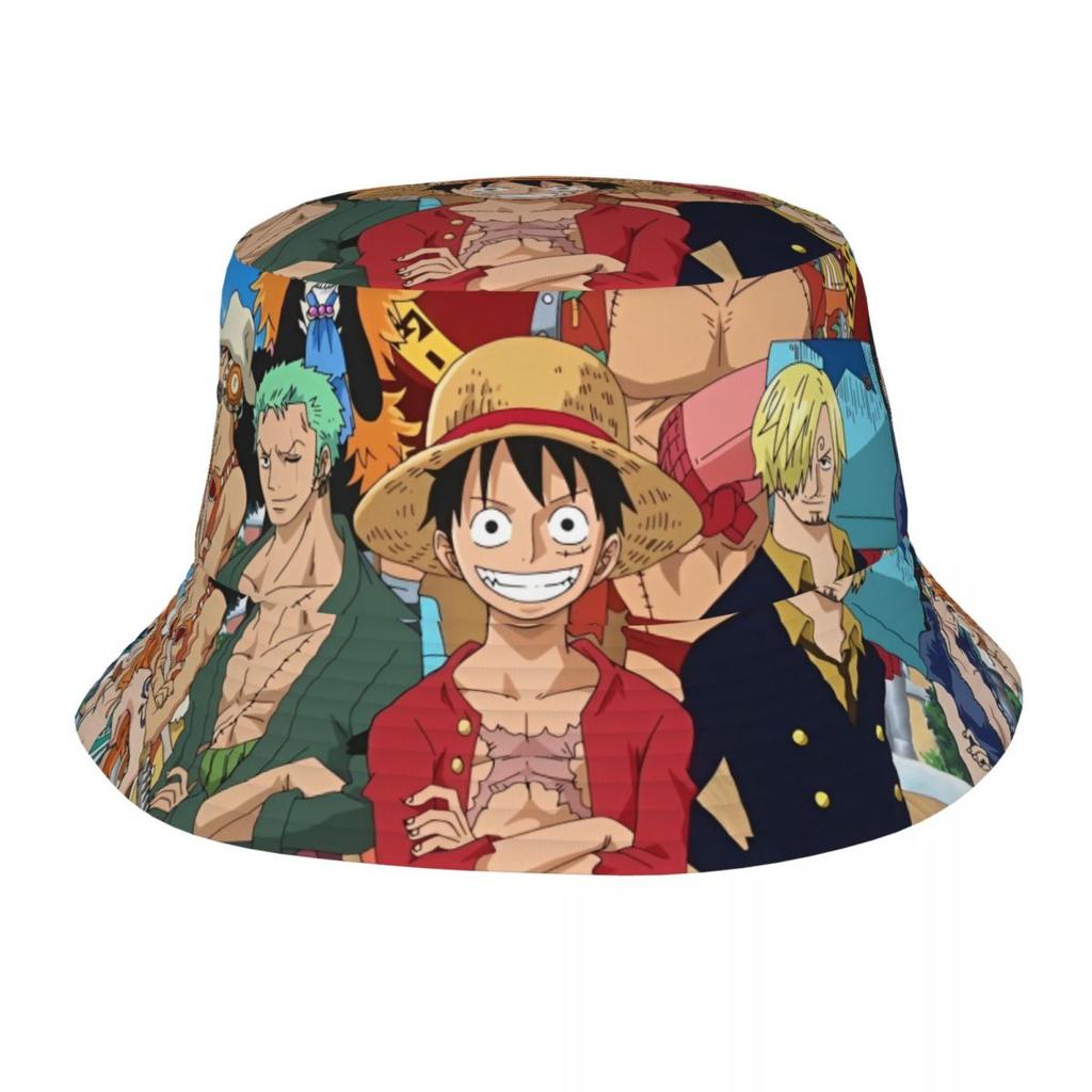 Japonia Anime Zoro Luffy Czapki Bucket Hat z Czaszką dla Kobiet Mężczyzn Letnia Jednoczęściowa Kapelusz Floppy Unikalna na Sporty na Świeżym Powietrzu Kapelusz Wędkarski Ispoti