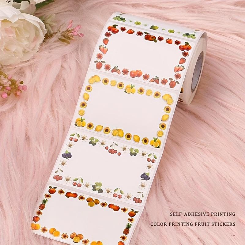 500 Stickers, Fruit-colored Border Name Tags, Roll Format, Waterproof Self-adhesive Easy To Peel, Colored Borders, Name Labels, Classification Markers