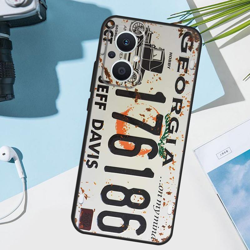 Retro Funny License Plate Cover For OPPO Reno 14 F 12 11 10 13 Pro 11F 12F 13F 7 8 Lite OPPO Find X8 X6 X5 X9 Pro Case