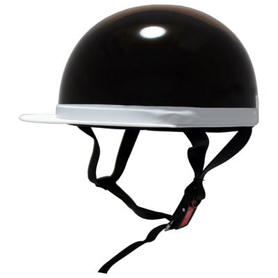 Motorcycle White Half SG Mark One Size Fits All B&B BB-300 Helmet, Brim, Cap, Compliant, Black,