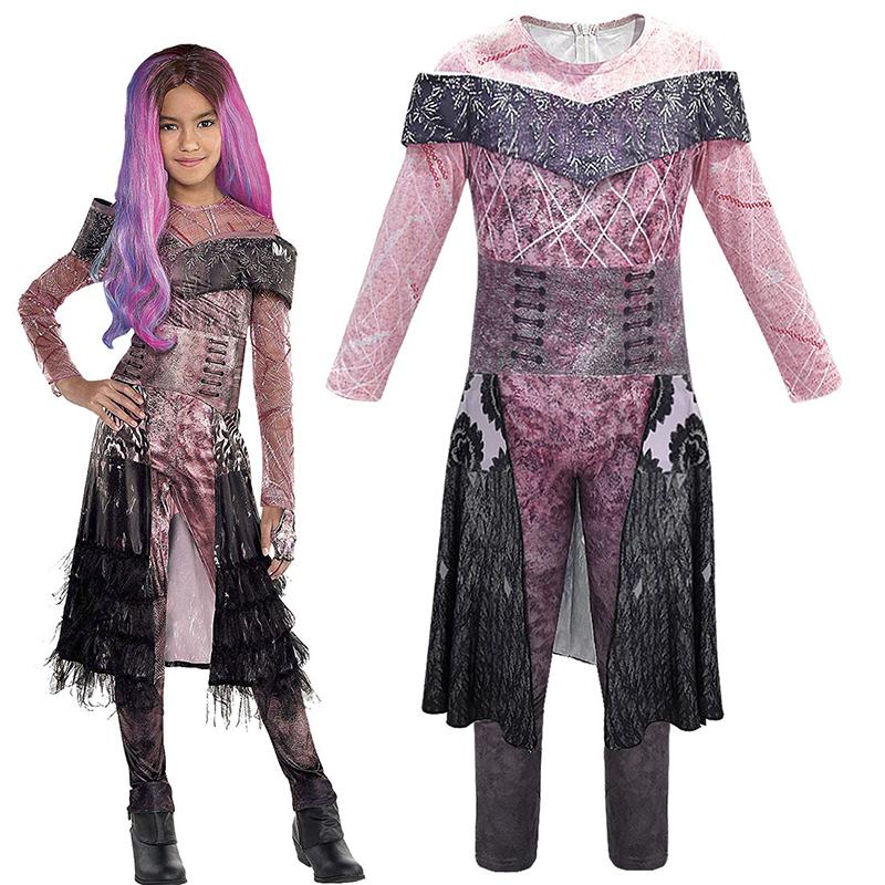 Descendants Evil 3 Audrey Cosplay Costume Kids Jumpsuit Fancy Halloween Dress