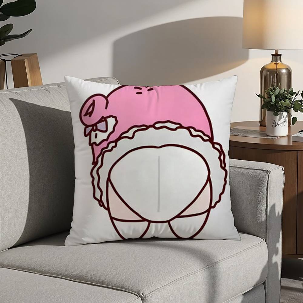 N-Nikke DORO Doll Dog Pillow Case Sofa Decorative Home Double-sided Printing Short Plush Cushion Pillow Cover Holiday Gift