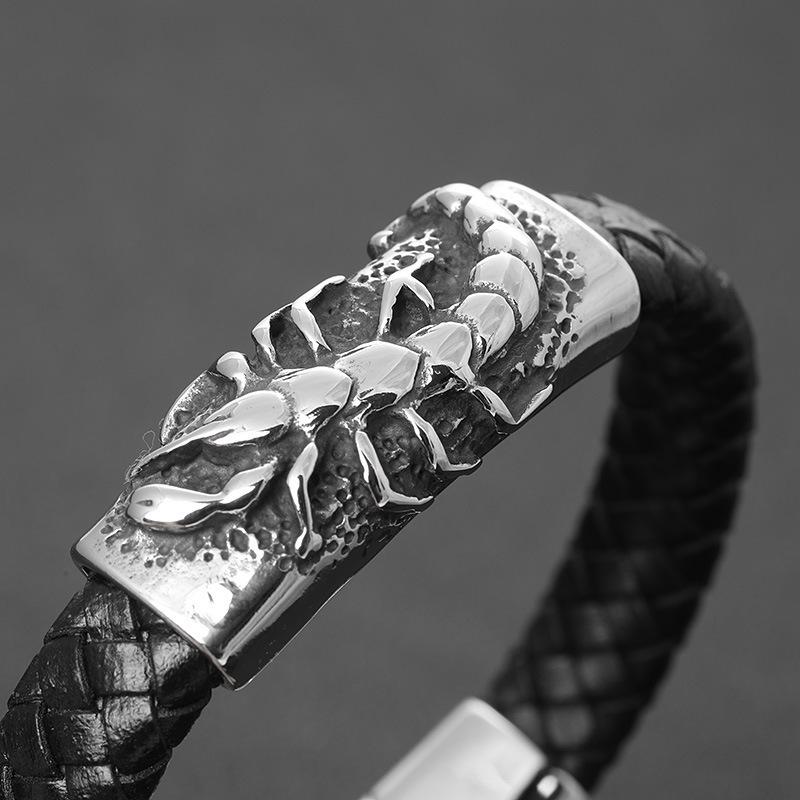 Classic Cowhide Scorpion Bracelet 8 Strands Braided Leather Bracelet Bracelet