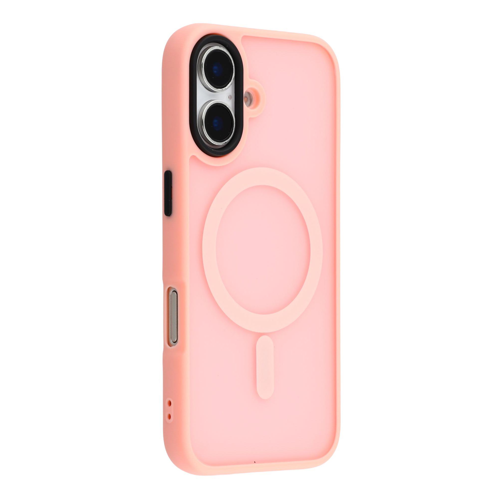 

For iPhone 17 Case Compatible with MagSafe Skin-Touch PC+TPU Phone Cover Pink