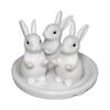 Easter Rabbit Jewelry Holder Bunny Serving Dishes Easter Bunny Cake Stand for Home Entryway Vanity Bedside Table Desk Decor