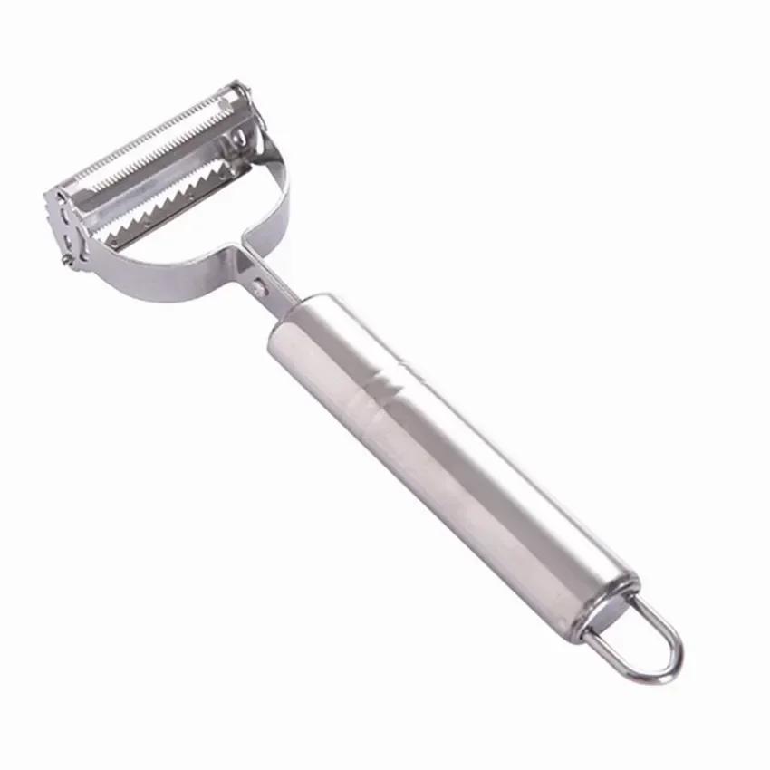 

3 In1 Vegetables Peeler with Knife Sleeve Fruit Stainless Steel Knife Cabbage Graters Salad Potato Slicer Kitchen Accessories серебряный