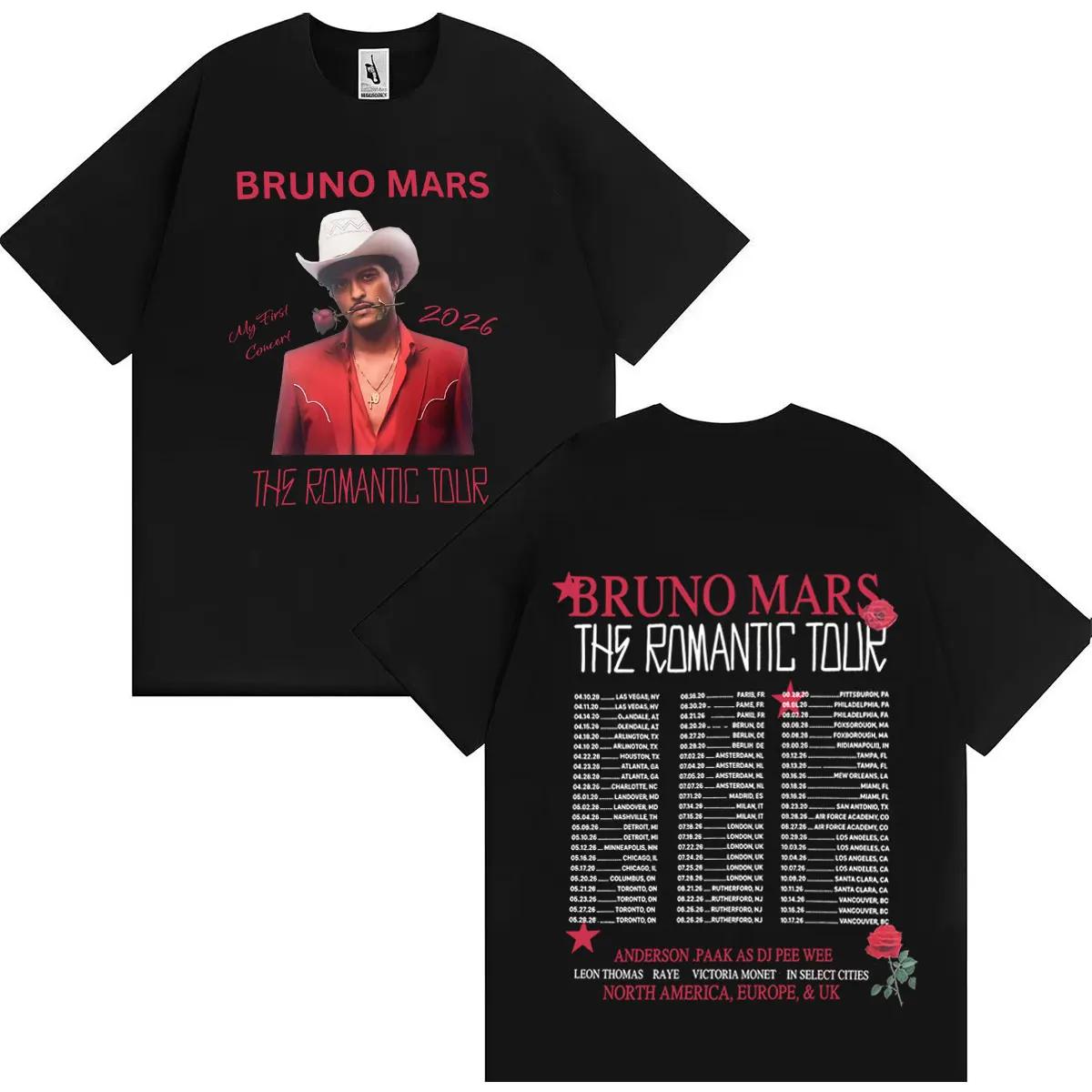 

Rapper Bruno Mars 2026 Pop Music Tshirts Mens Womens Casual Summer Short Sleeve Tee Shirt Summer 90S Harajuku Cozy Crewneck Tops 4XL