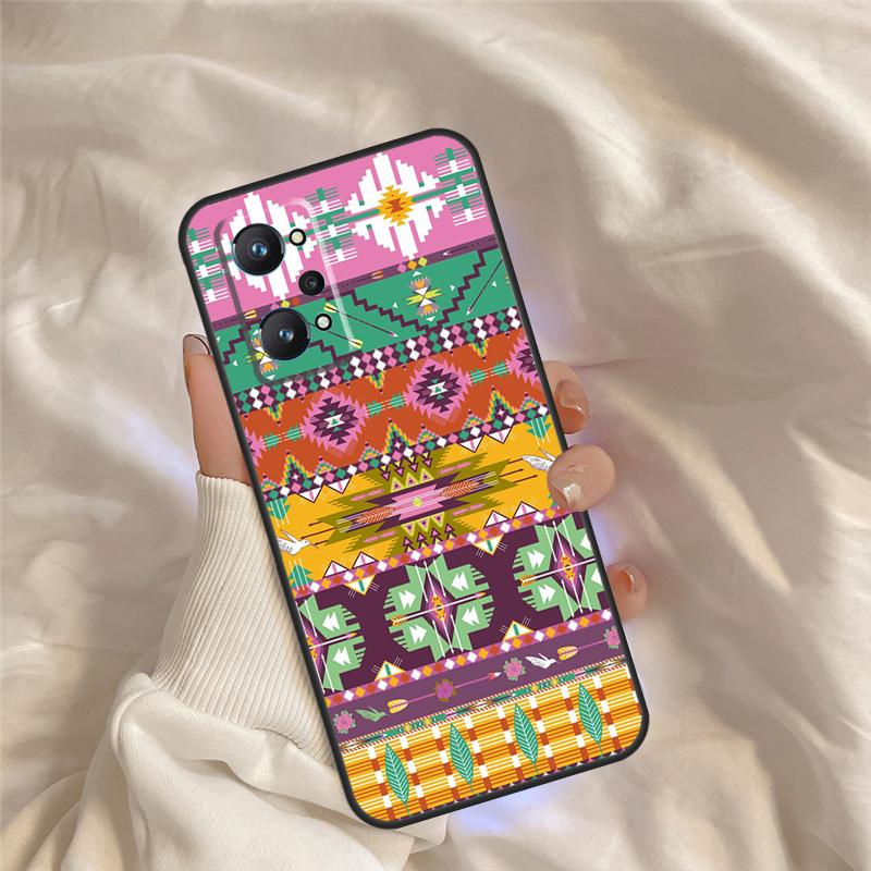 Native American Seamless Tribal Boho Case For Realme C75 C67 C63 C55 C51 C61 C53 C35 C65 C71 11 12 13 14 Pro Plus GT6 GT7 15 Pro