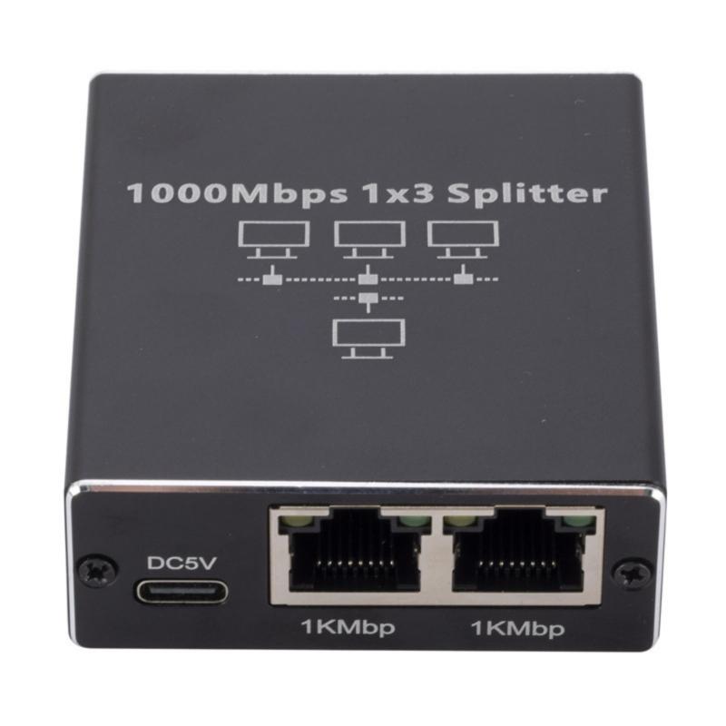 Gigabit Ethernet Splitter 1 to 4/3/2 Port Adapter Supports 1000Mbps Ethernet for Multiple Device Convenient Connection