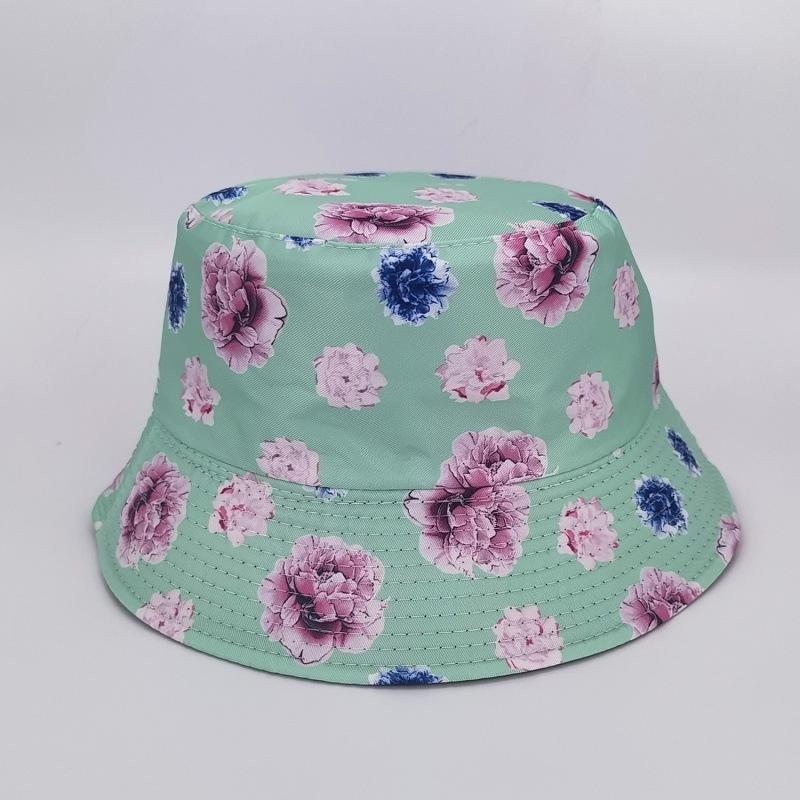 Spring and Autumn Versatile Double-sided Bucket Hat Women's UV-proof Flower Floral Pot Hat Outdoor Casual Pattern Bucket Hat