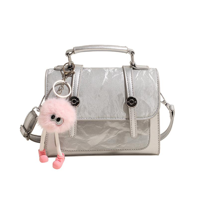 

Модный рюкзак женский новый дорожный на плечо универсальный для поездок на работу студенческий рюкзак кроссбоди Small серебряный