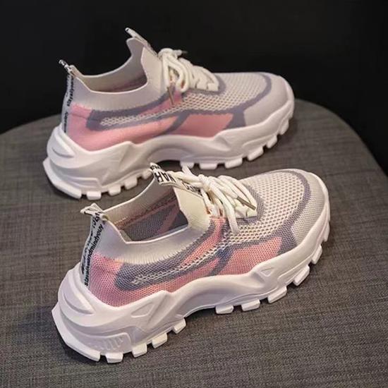 Spring and Autumn Shoes Women's Flying Weave Breathable Casual Women's Shoes Student Fashion Sports Shoes Versatile Popular Casual Shoes