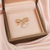 Brooch Pin Pin, Bow Shape Alloy Lapel with Imitation Pearl, Everyday Wear Electroplating Anti-Oxidation Badge for Coats Shirts Bags Daily Accessories