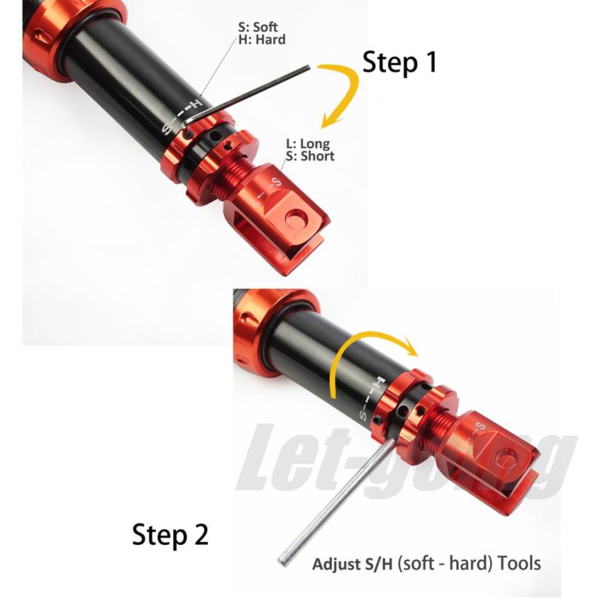 Adjust 280mm 290mm Motorcycle Rear Suspension Rebound Damping Shock Absorbers Fork 12mm 10mm Scooter Dirt Bike Vibration Damper