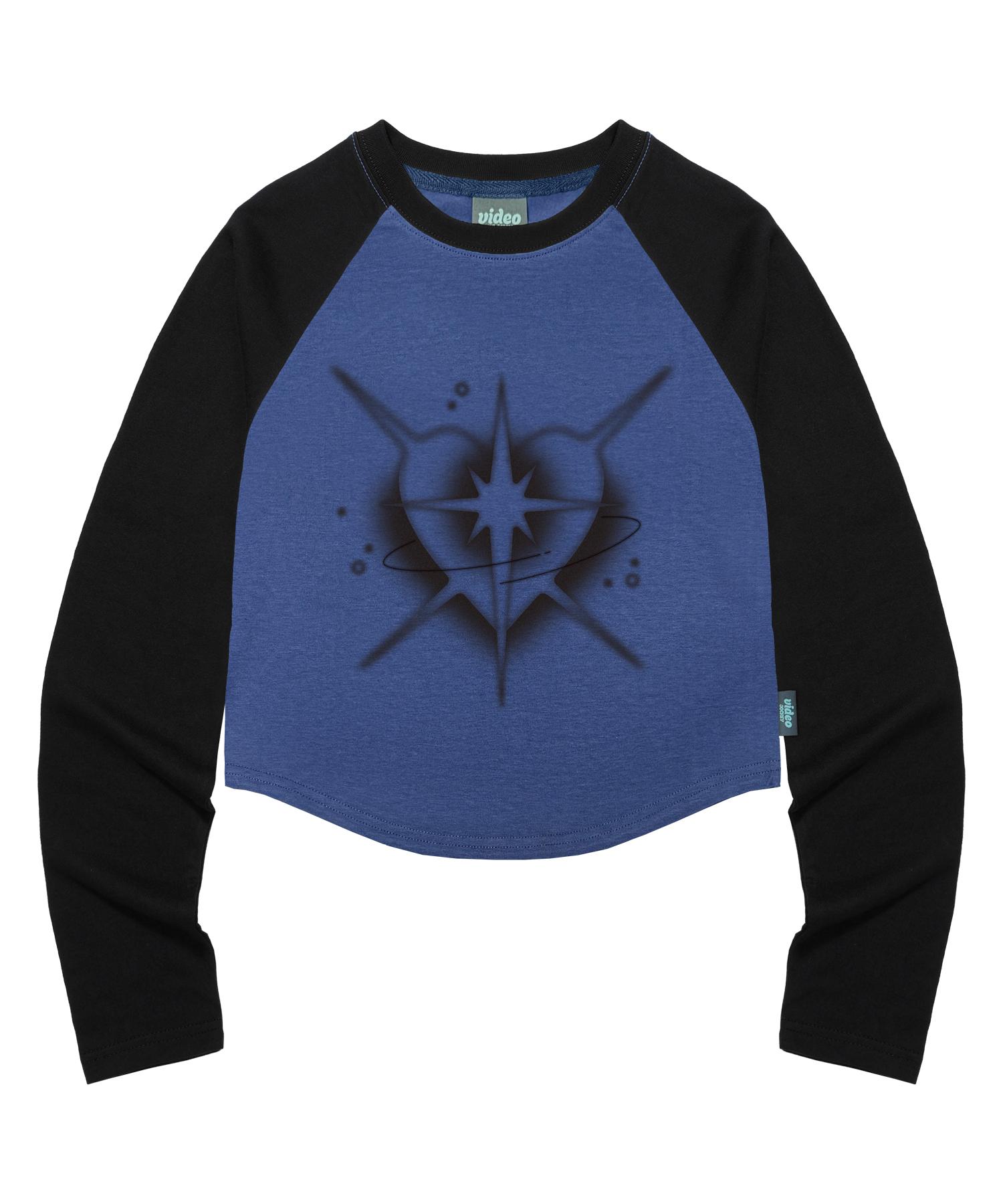 Video Jaki Aurora Heart Crop Raglan Ls T-Shirt [Purple Blue] Purple Blue/Free