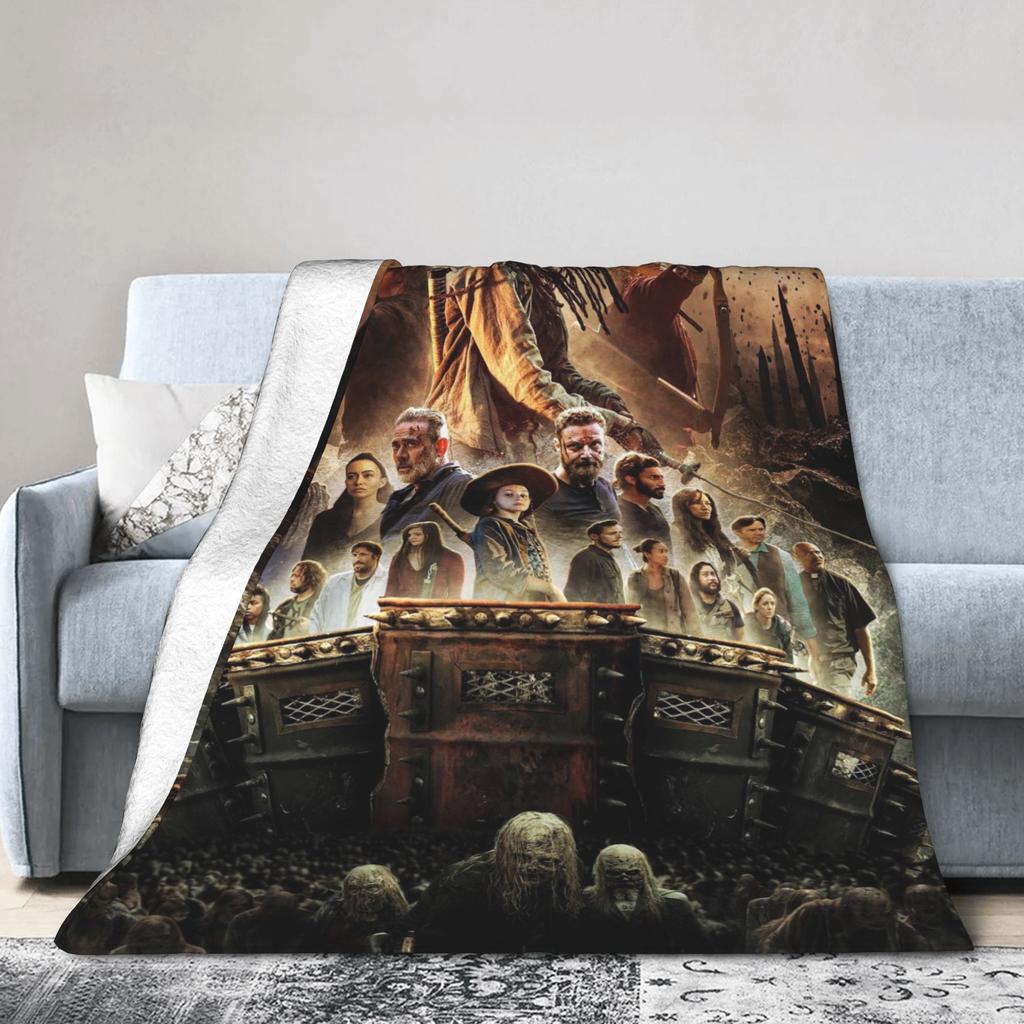 The Walking Dead Daryl Dixon Flannel Blanket Horror Movie Custom Throw Blanket for Home 150*125cm Plush Thin Quilt