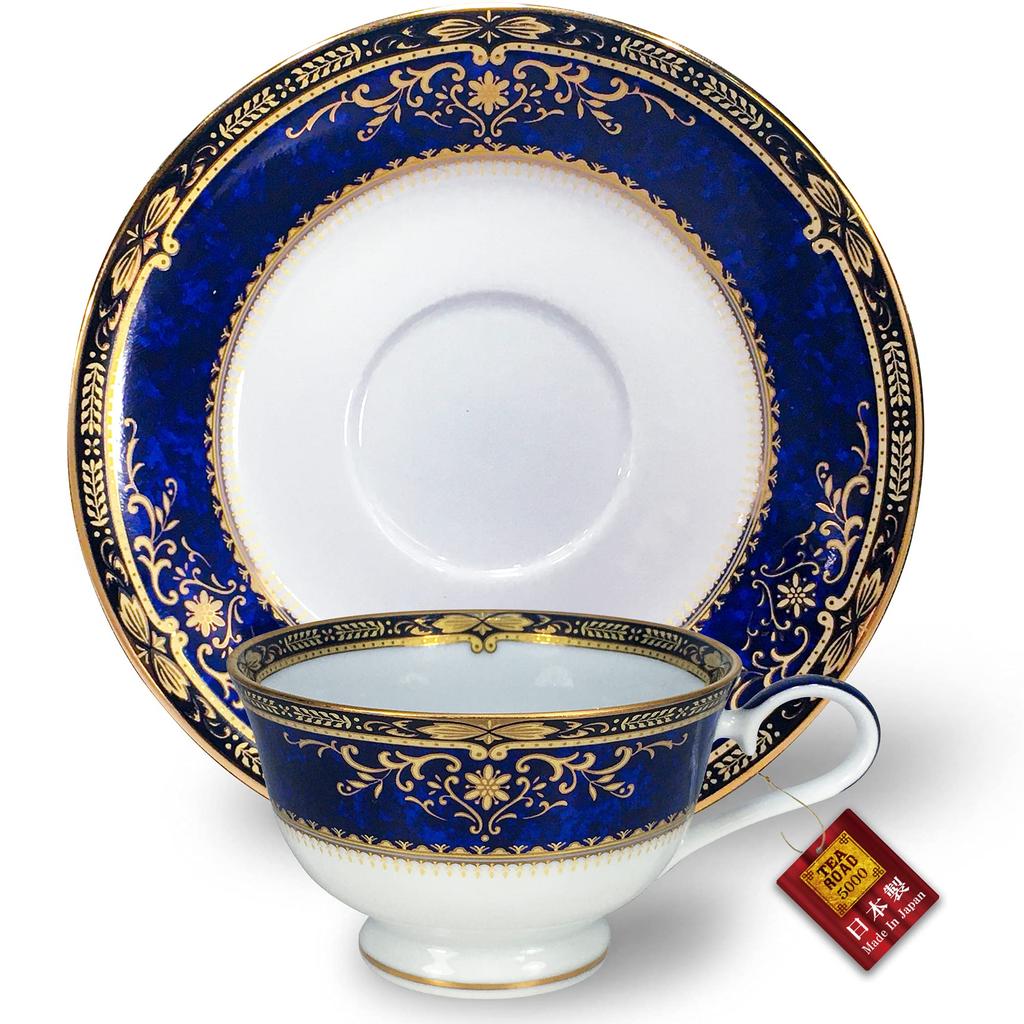 Neue königsblaue Tasse und Untertasse für Tee und hergestellt in Japan 120cc Weißes Porzellan [Tasse Kaffee]