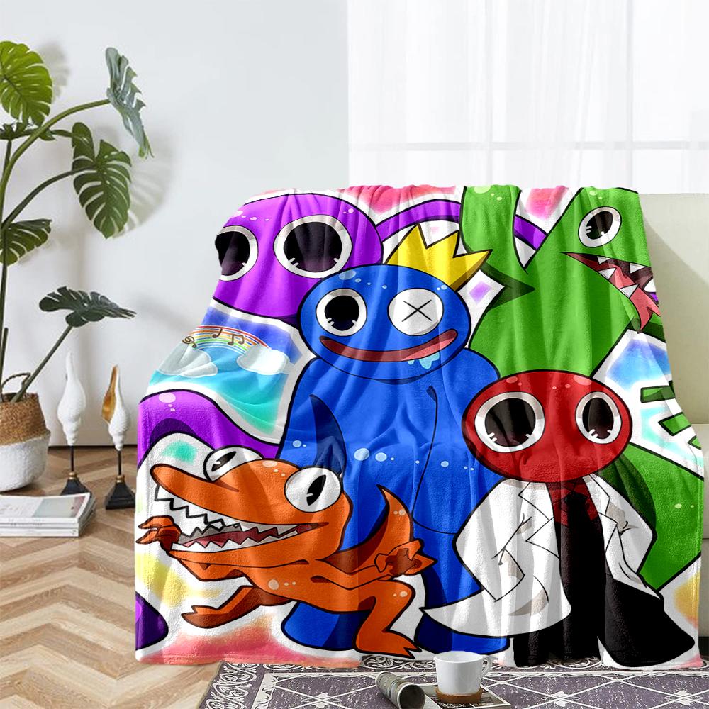Rainbow Friends Theme Printed Blanket - Perfect for Couch, Bed, Travel & Outdoor Use | Machine Washable, Cozy & Durable.