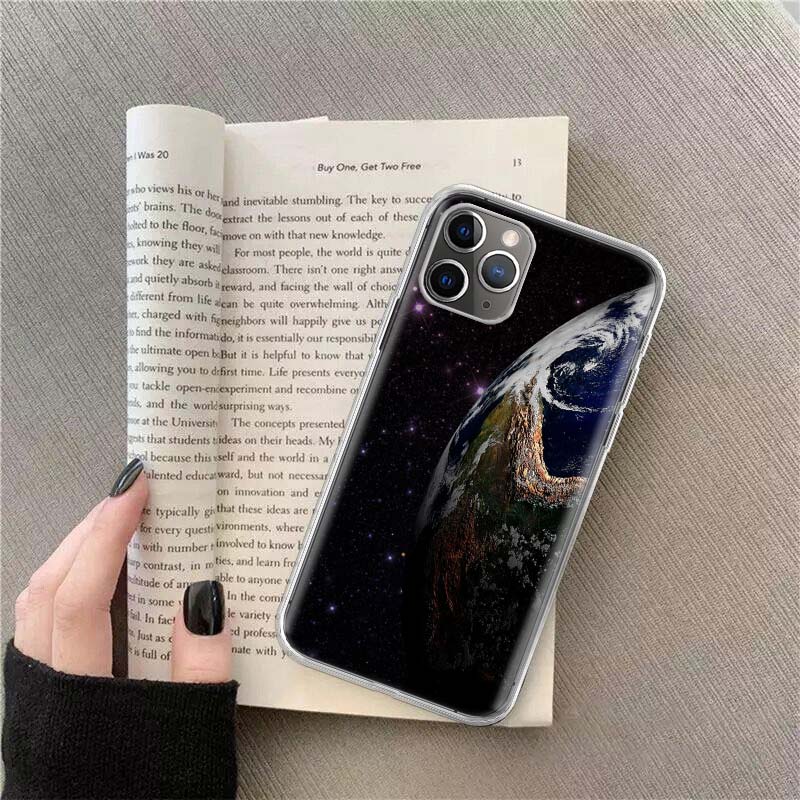 Earth, Stars, Space Phone Case For Apple Iphone 12 13 Mini 14 15 Pro 17 Pro Max Air 11 16E 16 Plus Shell Cover Clear T