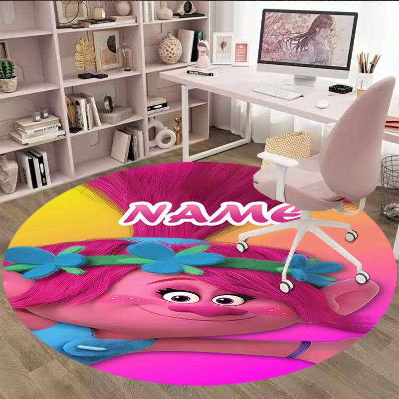 Customizable T-Trolls3 Round Non-Slip Carpet - Ideal for Garden, Picnic, Office, Perfect for Decoration, Suitable For All Seasons