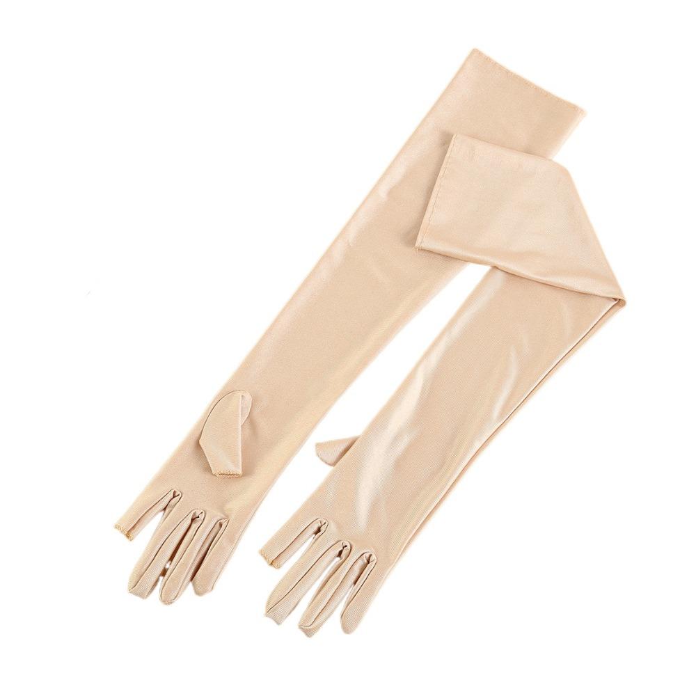 

Sun Protection Ice Silk Sleeves Gloves Anti-UV Cycling Gloves Elastic Sunscreen Sleeve Driving бежевый