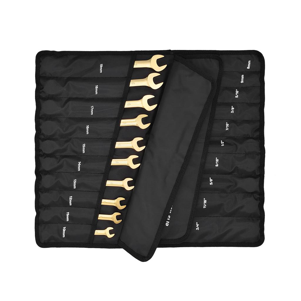 Set of 20 STARWORK Golden Ratchet Wrench Head Gear XL Ratchet Wrench Set Storage Bag Included Dual-use Non-Slip (SAE/Metric)