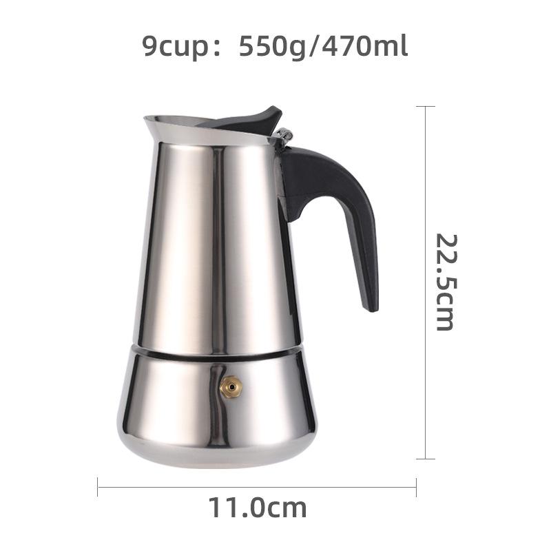 Octagonal Aluminum Moka Pot for Home, Office, or Outdoor Italian Espresso