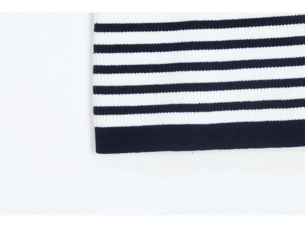 M Family Women's Striped Backless One-Shoulder Knit Top - Sexy Ice Silk Summer T-Shirt
