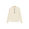 Fear of God Essentials Mockneck Half Zip Fleece Sweatshirt With Logo Print Unisex Sweatshirt Buttercream FOG-SS21-576