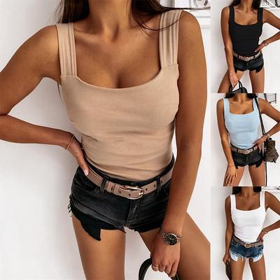 Trendy Off-Shoulder Low-Cut Slim-Fit Camisole Top