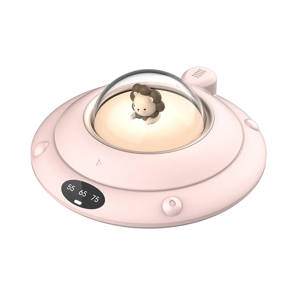 Thermostat Mug Heater Coffee Cup Warmer Milk Tea Water Heating Pad 3 Speed Setting 180° Rotaty Warming Coaster with LED Light
