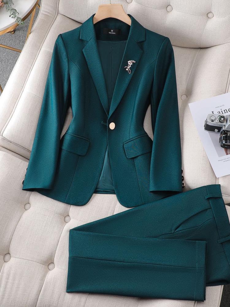 Women s Professional Spring/Autumn Workwear Suit - High-Grade Casual Goddess Style S