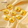 Gold Striped Earrings Stainless Steel Ear Studs Geometric Striped Ear Jewelry Suitable for Fashionable Teens Present