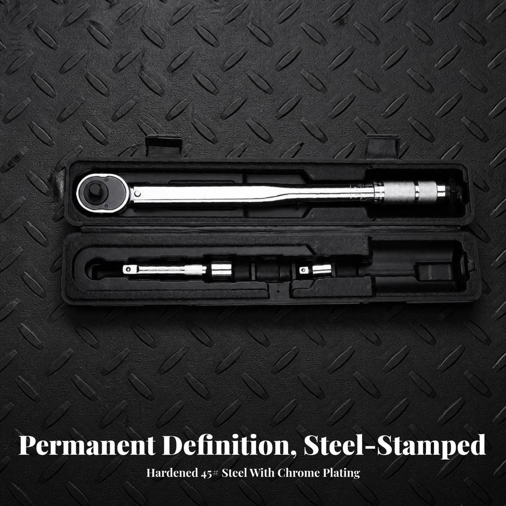 3 Pieces Rotation Force Wrench Set Heavy-Duty Hand Tools Chrome-Finished