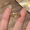 Xiaohongshu Bestseller Sweet Girly Tricolor Ring - Women's Ancient Gold Niche Light Luxury