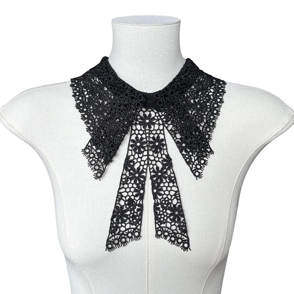 

Воротник Insignia, женский кружевной воротник, искусственный воротник, плащ, искусственные накладные воротники, модный воротник с галстуком-бабочкой белый