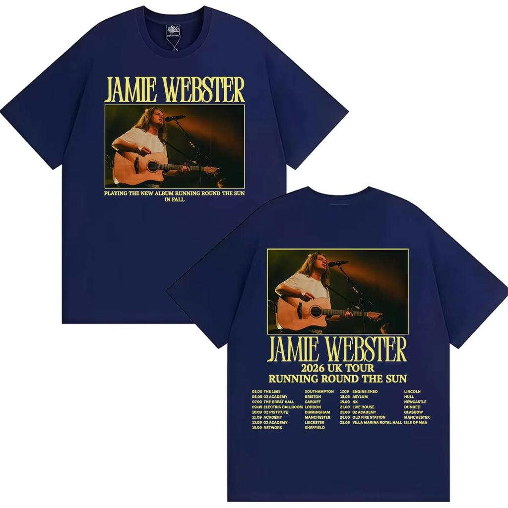 2026 Hot Sale Summer Jamie Webster Running Round The Sun 2026 UK Tour T Shirt Y2K Men Women Vintage Hip Hop Streetwear T-shirt