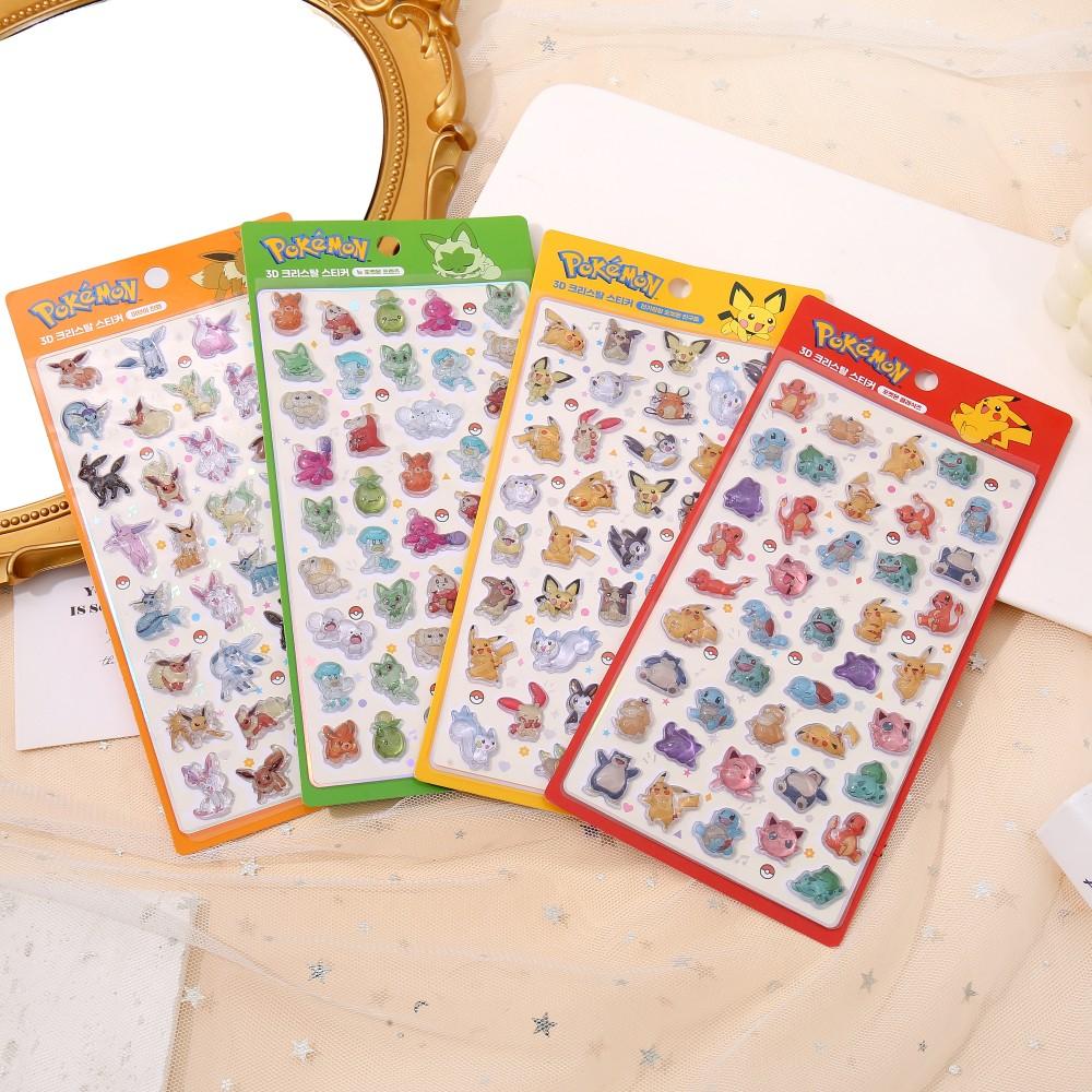 

Pokemon Pikachu Stickers 3D Transparent Jelly Crystal Cartoon Anime Cute Decals For Diy Notebook Phone Diy Sticker Toy (As shown-6127)-
