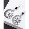 Gothic Dark Style Moon Sun Pentagram Earring Occult Crescent Wicca Witch DangleEarrings For Women Men Hanmade Goth Jewelry Gift
