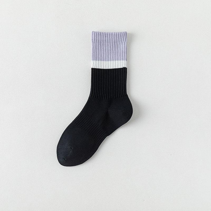 Women's Spring and Autumn Match Color All Kinds of Suction Sweat Breathable Boneless Sports Tube Cotton Socks