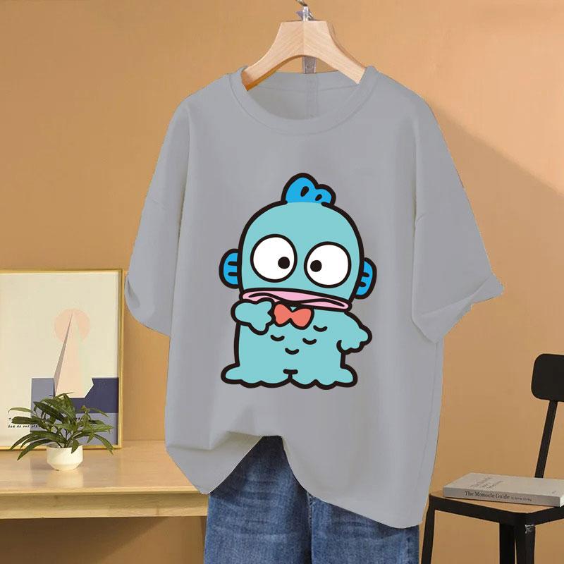 Hangyodon Cartoon Anime Women T-shirt Summer Short Sleeve 2026 New Fashion