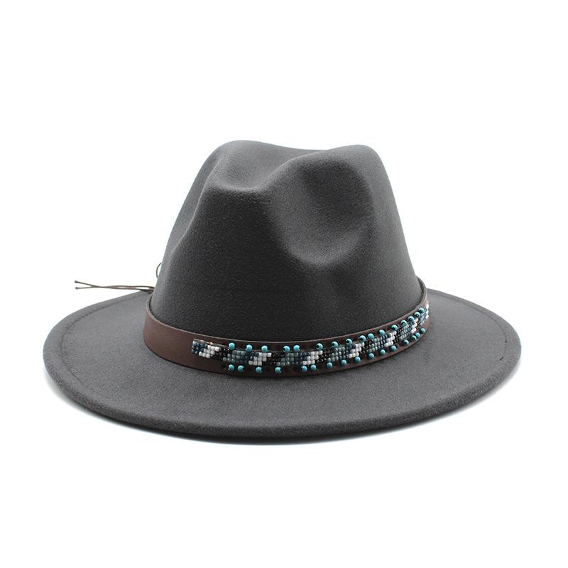 British Woolen Jazz Top Hat Men And Women Big Eaves Hat Big Eaves Felt Hat Trendy Hat