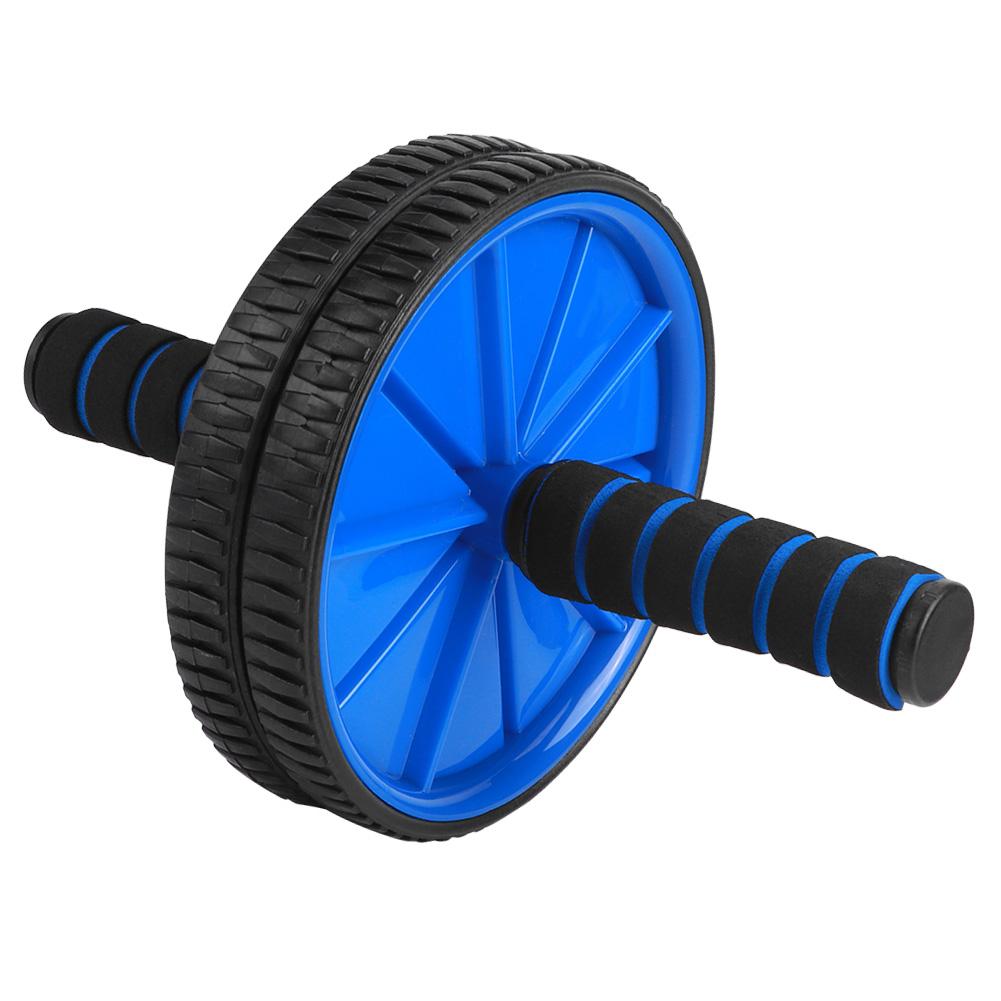 18cm Diameter Sponge Dual Roller Fitness Abdominal Exerciser Equipment Training Blue